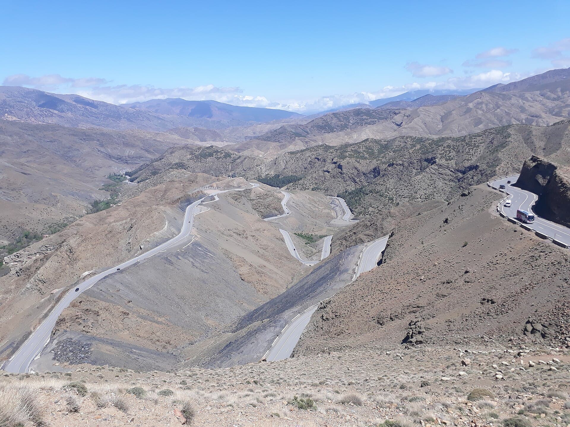 Route du col du Tizi n’Tichka dans le Haut-Atlas
