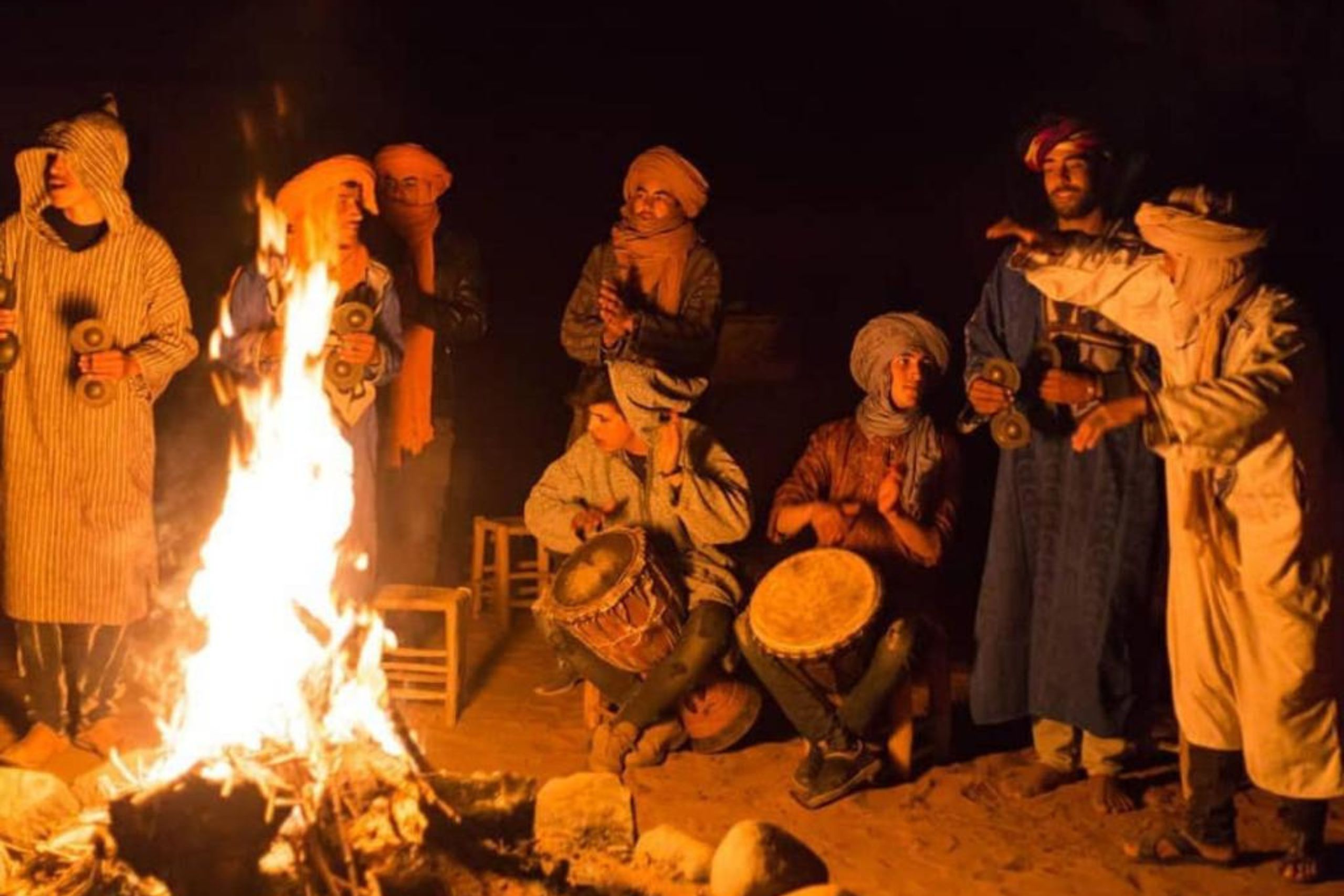 Soirée animation dans un camp à Merzouga
